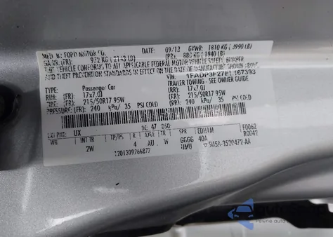 2014 Ford Focus Se из США, поврежденный, VIN 1FADP3F27EL167393